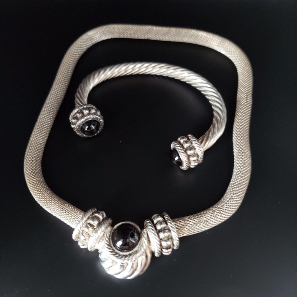 Parklane Black Swarovski Crystal  Necklace/Bracelet Set
